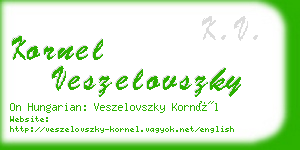 kornel veszelovszky business card